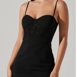 ASTR the Label Corset Mesh Bodice Midi Dress